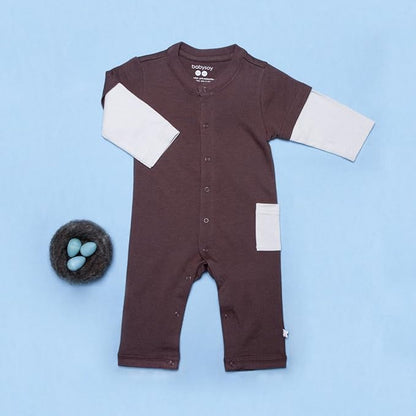 Babysoy Long Sleeve Baseball Style One Piece Coverall Romper