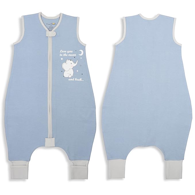 Mama Cheetah Toddler Sleep Sack with Feet 4T-5T, 1.0 TOG Organic Cotton Baby Wearable Blankets with Legs, Baby Sleeping Bag for Walkers, Early Walker X-Large