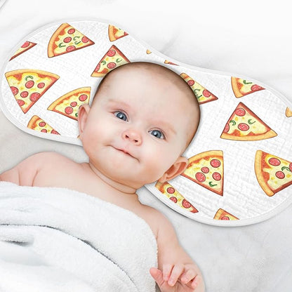 vvfelixl Baby Burp Cloths Sliced Pizza Cartoon Baby Newborn Cotton Burping Cloths Set Baby Washcloths 4 Pack