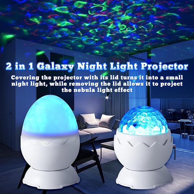 Galaxy Projector for Bedroom, Dinosaur Egg Galaxy Light Projector with Timer and Remote, Nebula Ceiling Night Light for Kids Adults, Room Decor, Christmas Gifts