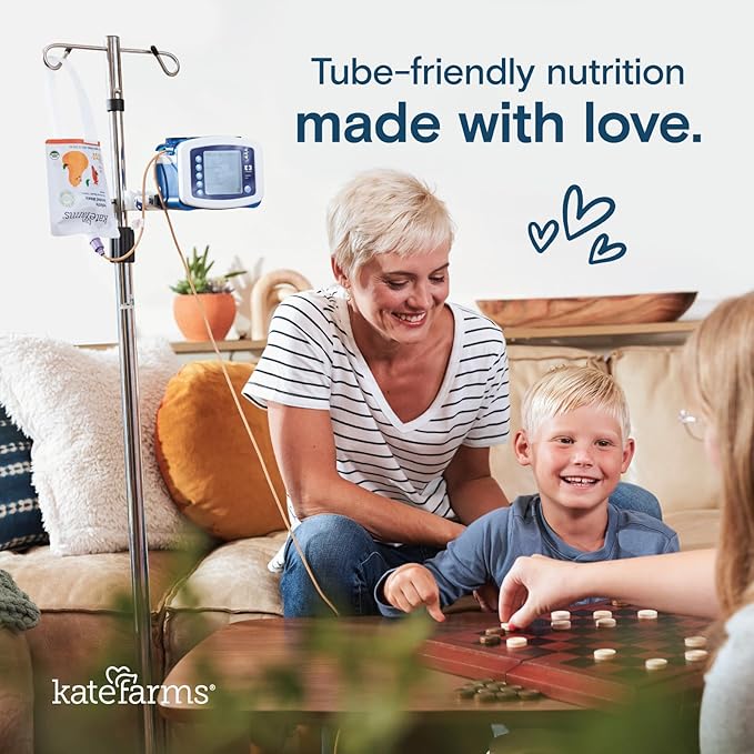 KATE FARMS Organic Pediatric Blended Meal, Bananas and Blueberries, 8g protein, organic whole foods, oral or tube feed nutrition, Gluten Free, Non-GMO, 8.45 oz (12 Pack)