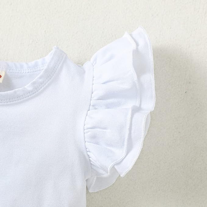 Baby Girl Solid Color Romper Infant Ruffle Sleeve Bodysuit One Piece Outfit Toddler Jumpsuit clothes