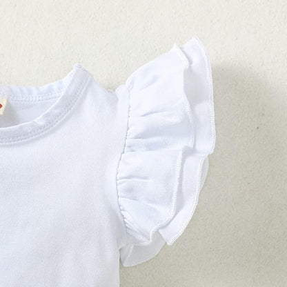 Baby Girl Solid Color Romper Infant Ruffle Sleeve Bodysuit One Piece Outfit Toddler Jumpsuit clothes