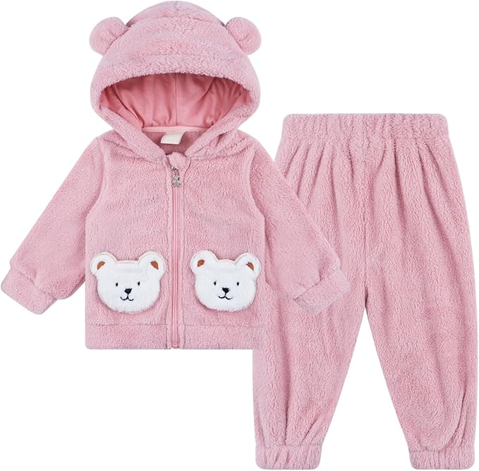 Baby Girl Clothes Newborn Boy Outfits Suit Fleece Jacket Pants Winter Coats 2PCS
