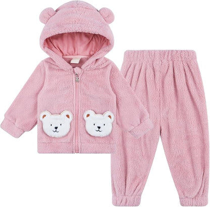 Baby Girl Clothes Newborn Boy Outfits Suit Fleece Jacket Pants Winter Coats 2PCS