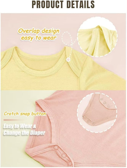 Rayon of Bamboo Baby Bodysuit, Long Sleeve Bodysuits for Boys Girls Infant Soft Clothes 0-24 Months