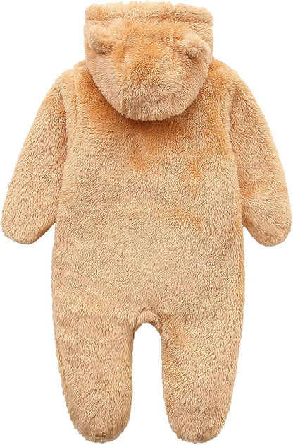 Newborn Baby Jumpsuit Hooded Fleece Rompers Long Sleeve Onesies Outwear Outfits