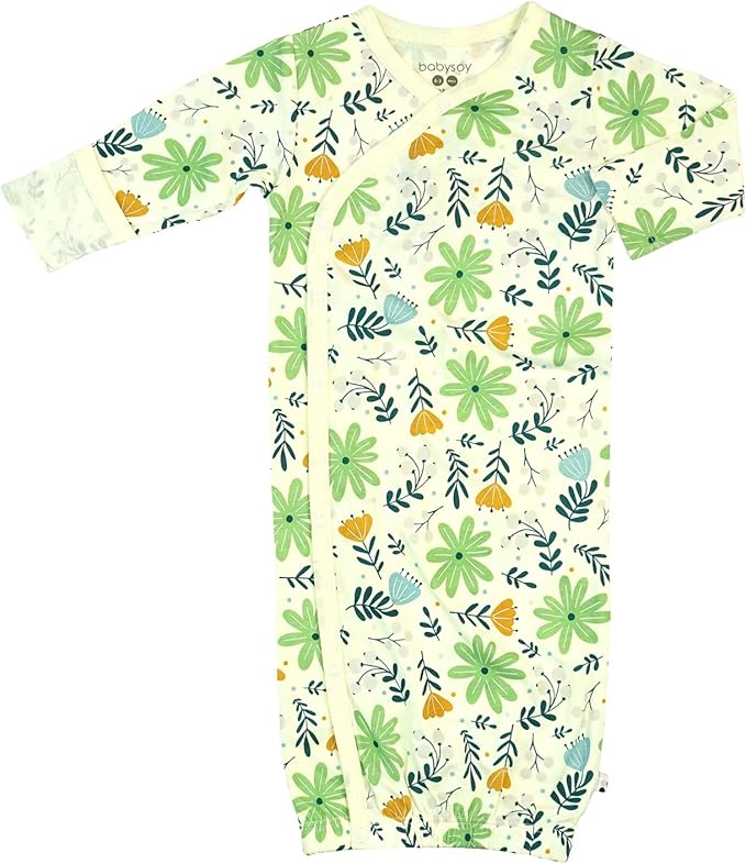 Babysoy Newborn Baby Kimono Wrap Around Snap Sleeper Gown Sack Bundler