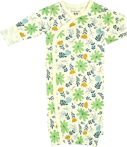 Babysoy Newborn Baby Kimono Wrap Around Snap Sleeper Gown Sack Bundler