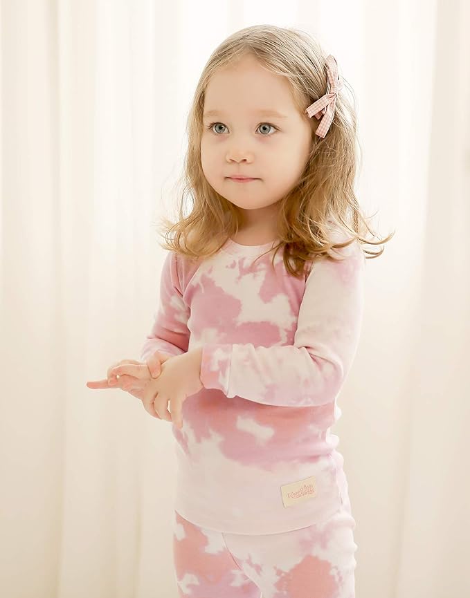 VAENAIT BABY 12M-12Y Toddler Kids Boys Girls 100% Cotton Marbling Tiedye Sung Fit Sleepwear Pajamas 2pcs Pjs Set