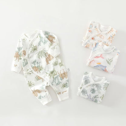 Baby Girl Boy Romper Side Snap Kimono Japanese Cotton Newborn Outfit Newborn-6M