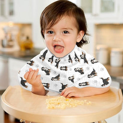 1 Pack Muslin Burp Cloths Bernedoodle Dogs White Cotton Baby Burp Cloths Ultra Absorbent and Soft Thick Burping Cloth for Newborn Baby Boys Girls 22x11 Inch