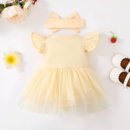 Magic Park 0-18M Infant Bodysuit Tutu Dress Baby Girl Romper Dress Toddler Solid Color Tulle Skirt Baptism Holidays Outfits