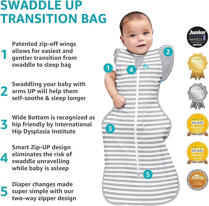 Love to Dream Swaddle Up Transition Swaddle, Patented Zip-Off Wings