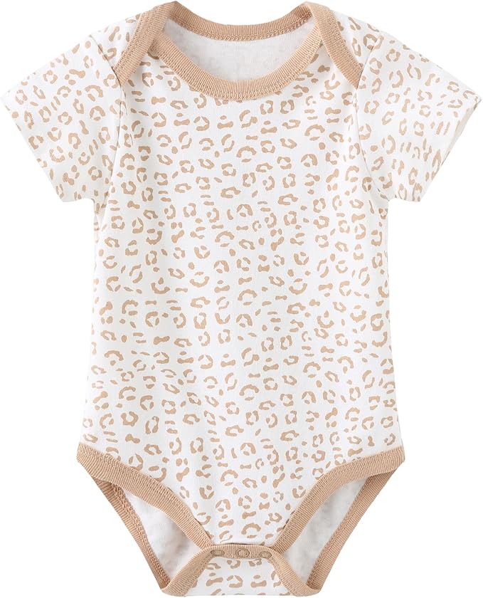 Kiddiezoom Baby Bodysuit Newborn Short Sleeve baby One-Piece Cotton 5-Pack baby clothes