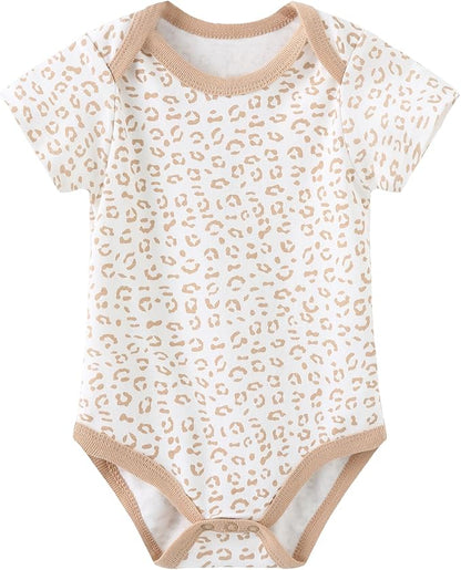 Kiddiezoom Baby Bodysuit Newborn Short Sleeve baby One-Piece Cotton 5-Pack baby clothes