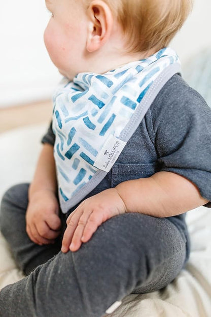 Loulou Lollipop Muslin Bandana Bib Drool Bib Set for Baby Girl and Boy, Adjustable 3 to 36 Months, 2 Pack