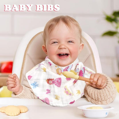 Baby Burp Cloths Muslin Washcloths 6 Pack Muslin Burp Cloths 100% Cotton Large 20''x12'' Soft 6 Layers Baby Burp Rags for Boys Girls Baby Essentials for Newborn Gift Machine Washable