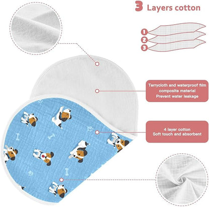 vvfelixl Muslin Burp Cloths Jack Russell Terrier Dog Baby Washcloths for Baby Girl Boys 2 Pack Blue