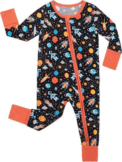 Baby Zippered Rompers Newborn Pajamas Sleepers Long Sleeve Jumpsuits Infant Zipper Romper-Viscose from Bamboo