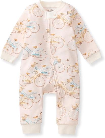 Burt's Bees Baby Boys Sleep and Play PJs, 100% Organic Cotton One-Piece Zip Front Romper Jumpsuit Pajamas
