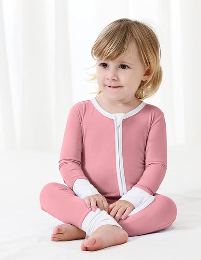 Baby Zippered Rompers Newborn Pajamas Sleepers Long Sleeve Jumpsuits Infant Zipper Romper-Viscose from Bamboo