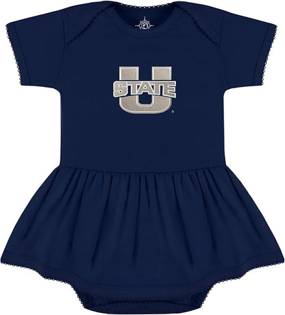 Creative Knitwear College Baby Picot Bodysuit Dress - Team Logo, Multiple Colors, for Baby Girls (0-24 Months)