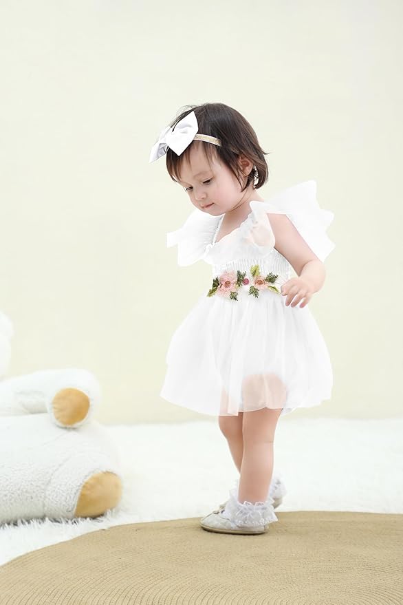 Baby Girl Clothes Infant Tulle Romper Ruffe Sleeveless Bodysuit Baby Girl Outfits Infant Girl Dress 0-18M