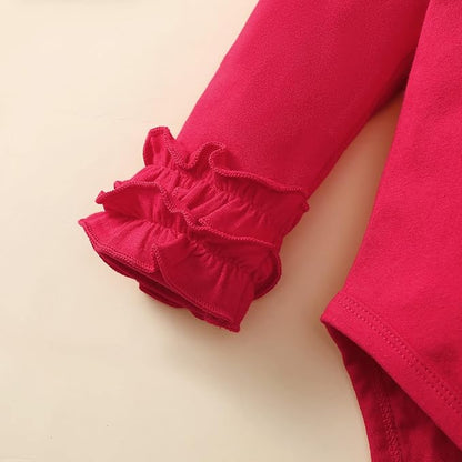 Baby Girl Solid Color Romper Infant Ruffle Sleeve Bodysuit One Piece Outfit Toddler Jumpsuit clothes