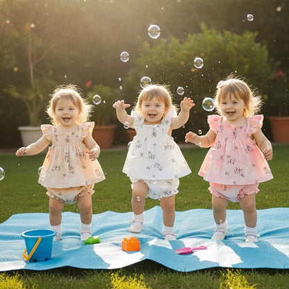 Mubineo Baby Girl Summer Clothes Cute Ruffle Tops Dress Shorts Outfits Set Infant Toddler Shrit Bloomers Princess Outfit