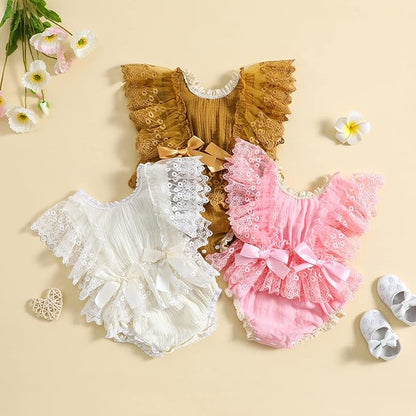 Baby Girl Clothes Floral Boho Lace Romper Bodysuit Romper Jumpsuit Summer Outfit Summer Baby Clothes Girls
