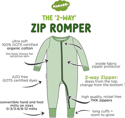 PARADE Organic Essentials '2-Way' Zip Romper - Long Sleeve