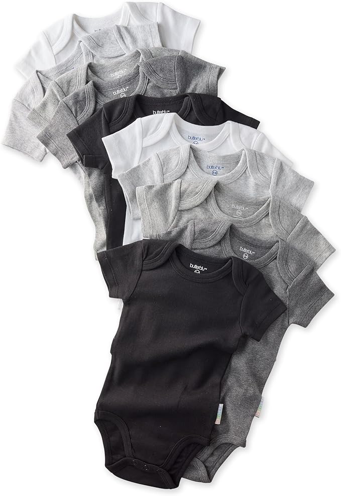 unisex-baby Avery 10-pack Short Sleeve Bodysuits 100% Organic Cotton for Baby Boys & Girls