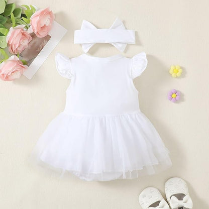 Magic Park 0-18M Infant Bodysuit Tutu Dress Baby Girl Romper Dress Toddler Solid Color Tulle Skirt Baptism Holidays Outfits