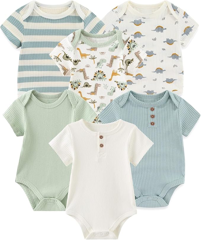 Fashion Baby Boy Girl Bodysuits 6-Pack Casual Cotton Soft Infants Outfit New born Clothes