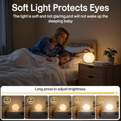 Baby Night Light, Rechargeable Touch Control Night Light with Stepless Dimming & 7 RGB Color Change, Soft Portable Kids Egg Light with 30/60 Mins Auto Off for Bedside, Breastfeeding