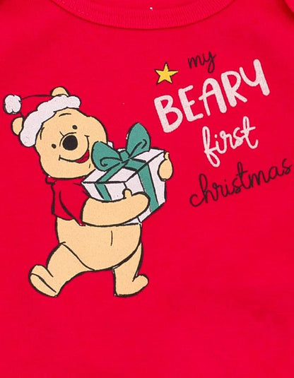 Disney Christmas Baby Girls Bodysuit, Pants and Headband 3 Piece Outfit Set Newborn to Infant Sizes (Newborn - 24 Months)