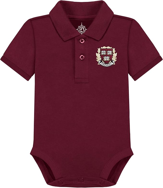Creative Knitwear College Baby Polo Bodysuit Solid - Team Logo, Multiple Colors, for Boys & Girls (0-12 Months)