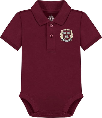 Creative Knitwear College Baby Polo Bodysuit Solid - Team Logo, Multiple Colors, for Boys & Girls (0-12 Months)