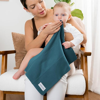 Comfy Cubs Baby Burp Cloths Set (Pack of 10) - Large, 6-Layer, Ultra Absorbent 100% Cotton for Infant Spit-Up, Drool, and Messes - Soft, Gentle, Thoughtful New Born Baby Gifts, Neptune