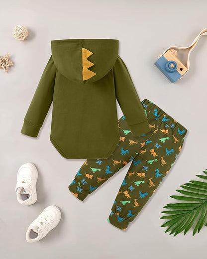 Baby Clothes Boy Newborn Outfits Animal Print Long Sleeve Romper and Pants 2PCS Fall Winter Infant Clothing Set