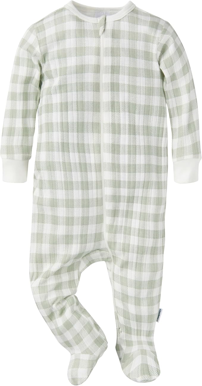 Gerber baby-girls Baby Unisex 2-pack 2-way Zip Textured Sleep 'N Play