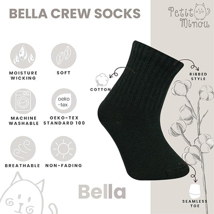 Bella Baby & Toddler Seamless-Toe Turkish Cotton Crew Socks (6-Pack)