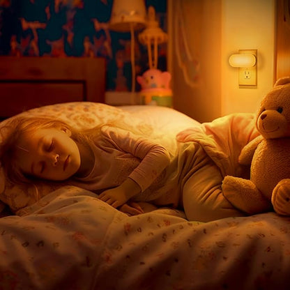 DORESshop Amber Night Lights Plug into Wall, Dusk to Dawn Night Light 4Pack, 1W Led Night Light for Bedroom, Kids Room