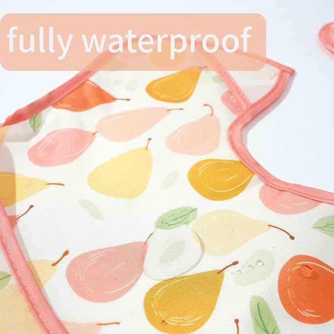 3-Pack Waterproof Baby Bibs for Eating - Lightweight Feeding Bibs, Mess Proof, Baby Essential Must Have for Eating