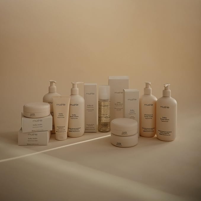 mushie Organic Baby Oil | Hypoallergenic, Lightweight to Prevent Moisture Loss | Certified COSMOS ORGANIC | Made in Denmark, 4.9 fl oz (145 mL)