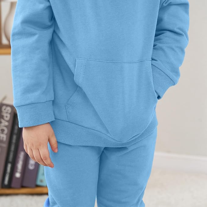 Fullfamous Baby and Toddler Boys 100% Cotton 2 Piece Long Sleeve Sweatshirt and Sweatpant Jogger Pants Set Newborn-4T