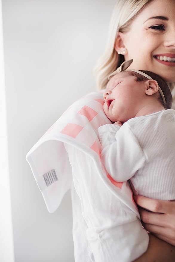 Copper Pearl Premium Baby Burp Cloths - 3-Pack Large Cotton Burp Cloths, Extra Soft Spit Up Rags with 3 Absorbent Layers, Perfect for Baby Girl Gifts (21" x 10" Size, June Set)