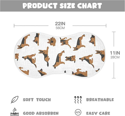 vvfelixl Muslin Burp Cloths German Shepherd Dogs Baby Washcloths for Baby Girl Boys 2 Pack White