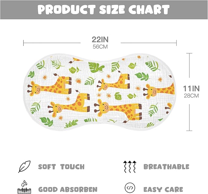 vvfelixl Baby Burp Cloths Cute Baby Giraffes Baby Newborn Cotton Burping Cloths Set Baby Washcloths 4 Pack